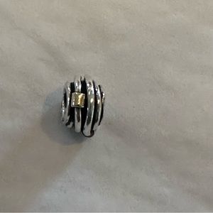 Pandora Sterling and Gold Bead Charm
